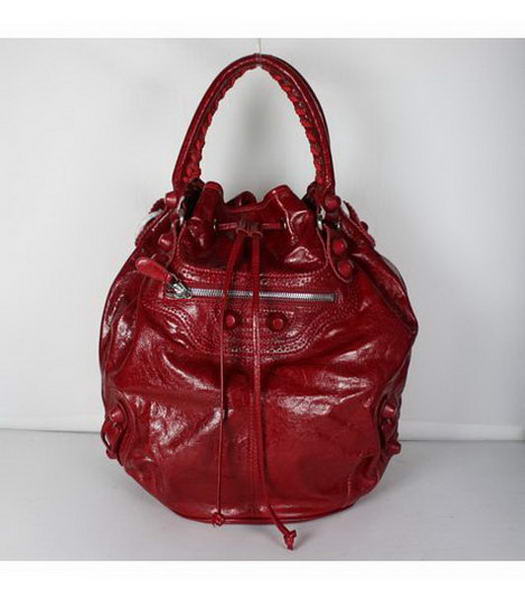 Balenciaga Giant Covered Pompon Borsa giuggiola rosso